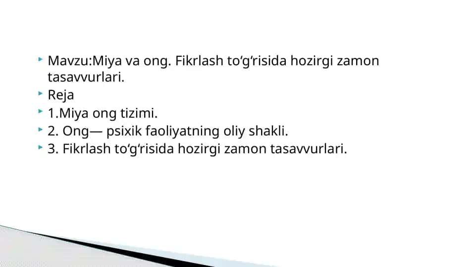 Miyava-ong: Fikrlashto‘g‘risidahozirgizamontasavvurlari