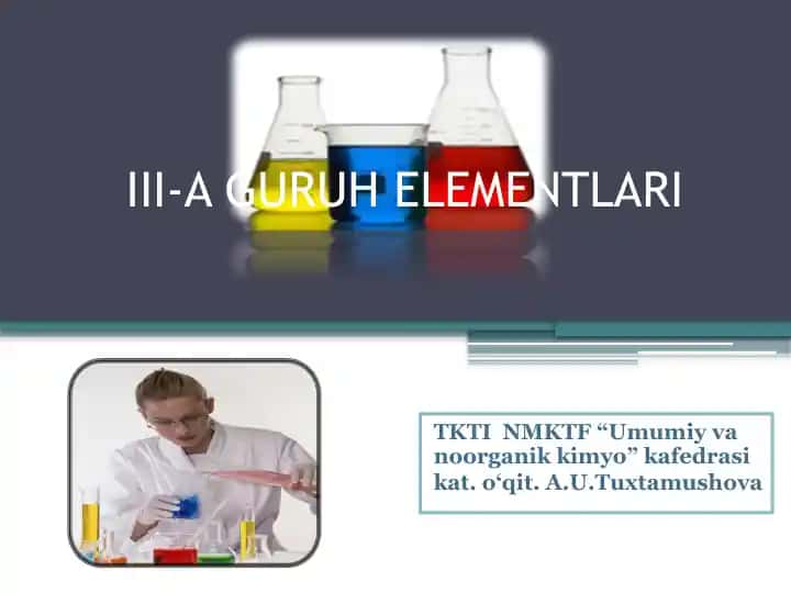 III-A Guruh Elementlari