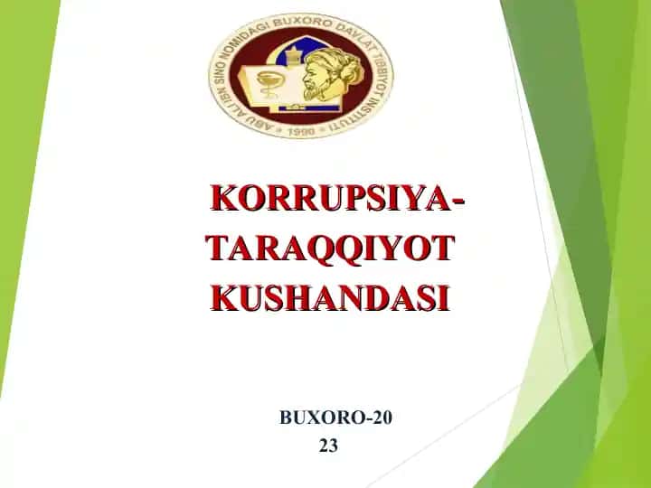BUXORO-2023 KORRUPSIYA- TARAQQIYOT KUSHANDASI