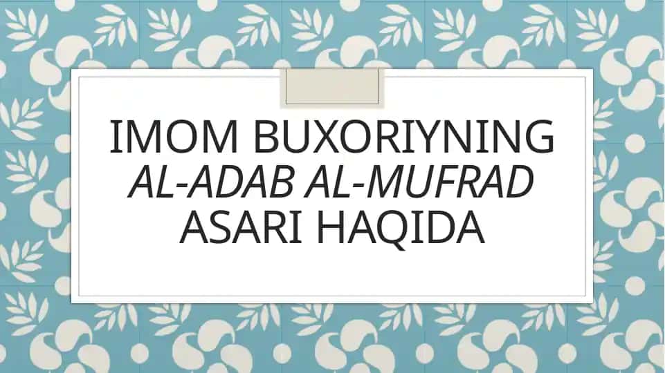 Al-Adab al-Mufrad
