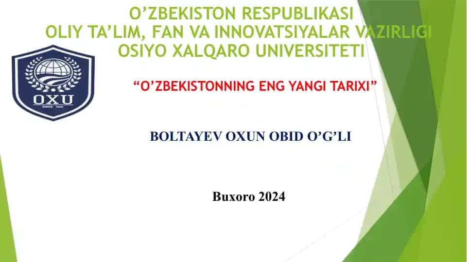 O'zbekistonda bozor munosabatlarining shakllanishi