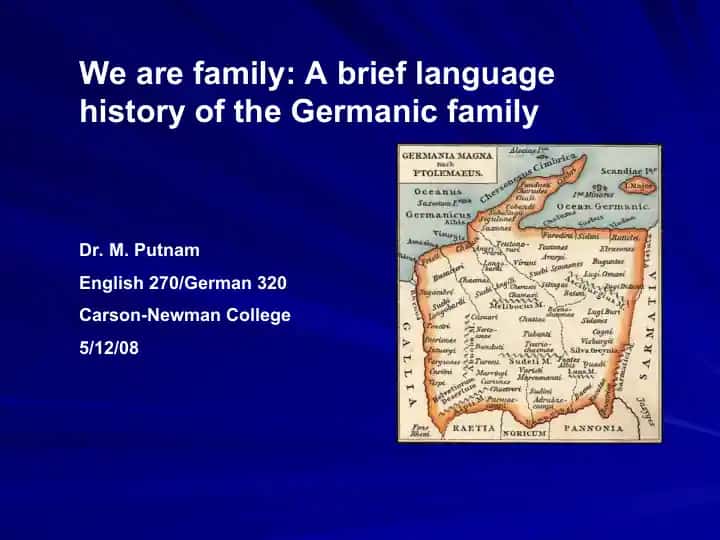 A brief language history of the Germanic family