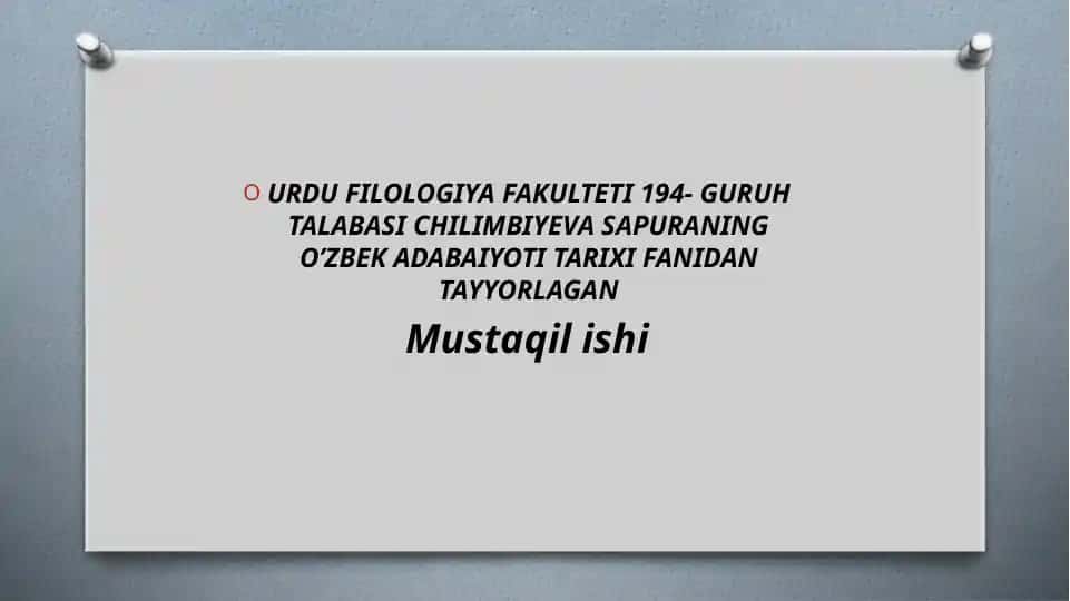 Ubaydiytuyuqlarining tahlili