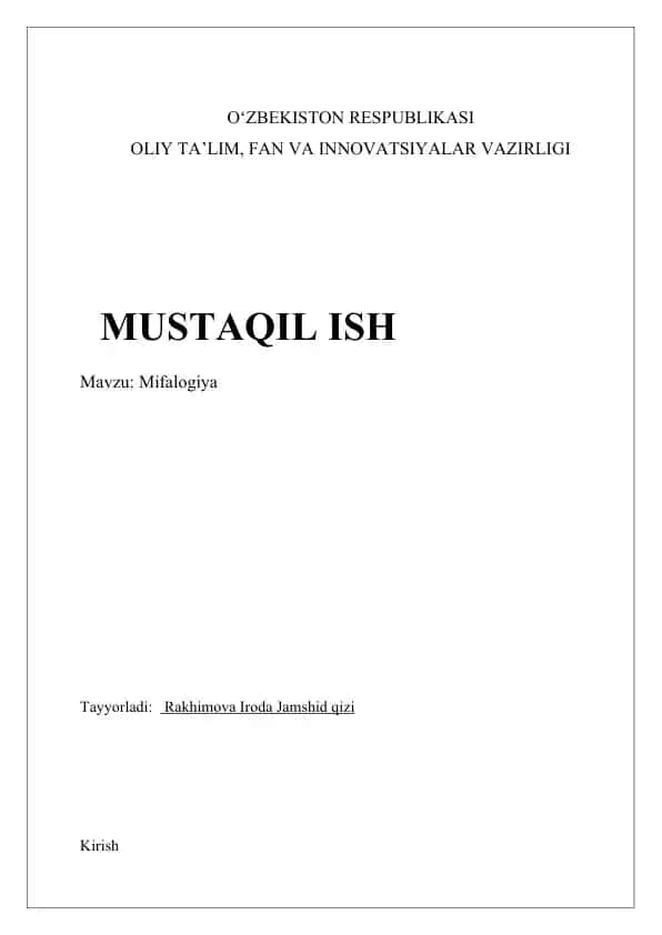 Mifologiya maqolasi