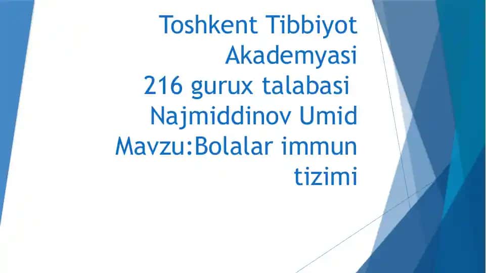 Bolalar immun tizimi