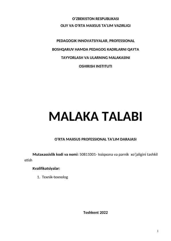 Issiqxona va parnik xo‘jaligini tashkil etish
