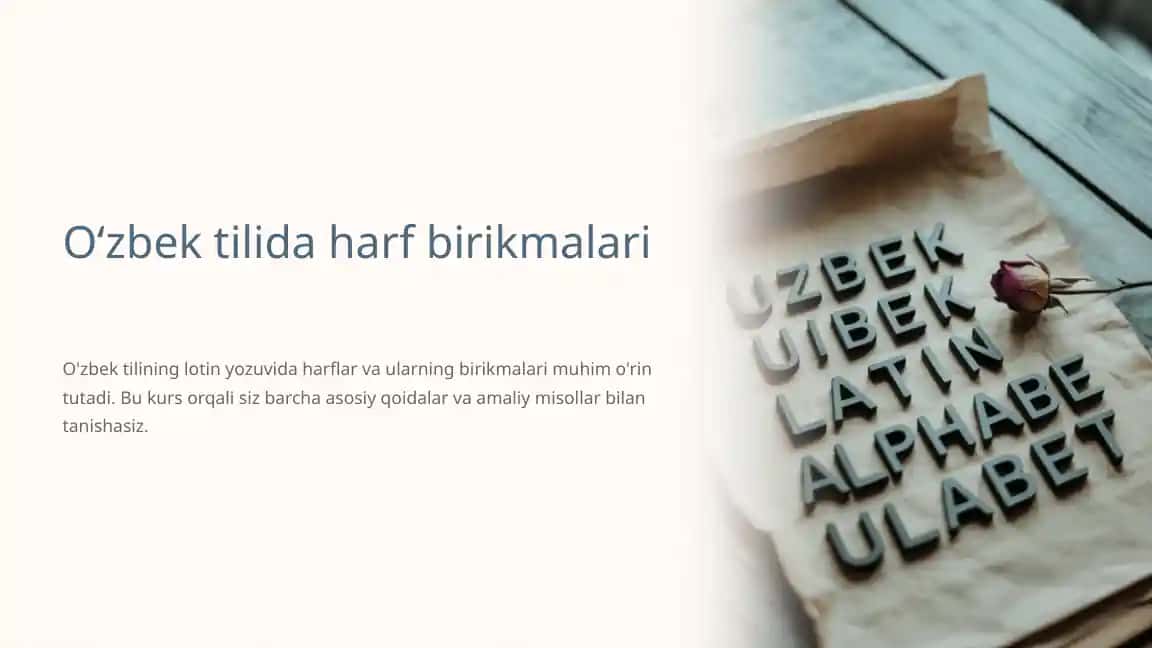 O'zbek tilida harf birikmalari