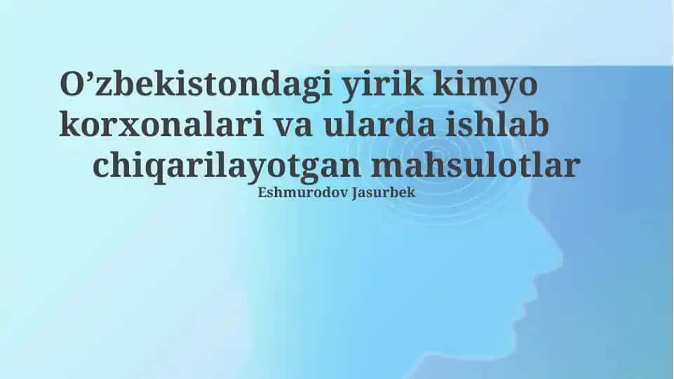 "Oʻzkimyosanoat" AK ning faoliyati va mahsulotlari