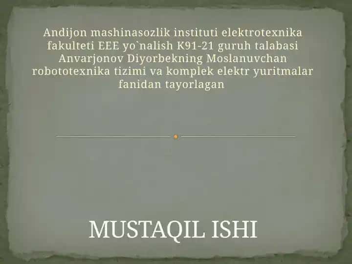Elektr tezligi va rotor burchaklarini boshqarish ustida yoritkiladi