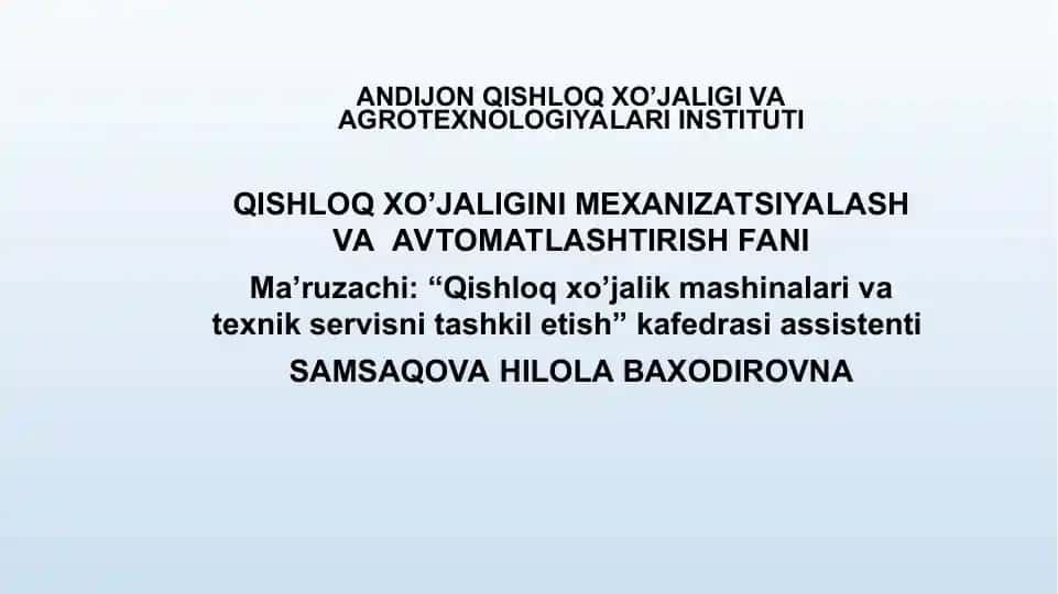 Paxta hosili terib olishda qo’llaniladigan mashinalar