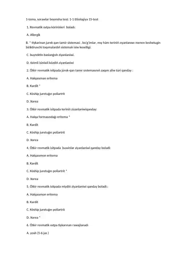 Revmatik isitpa testi