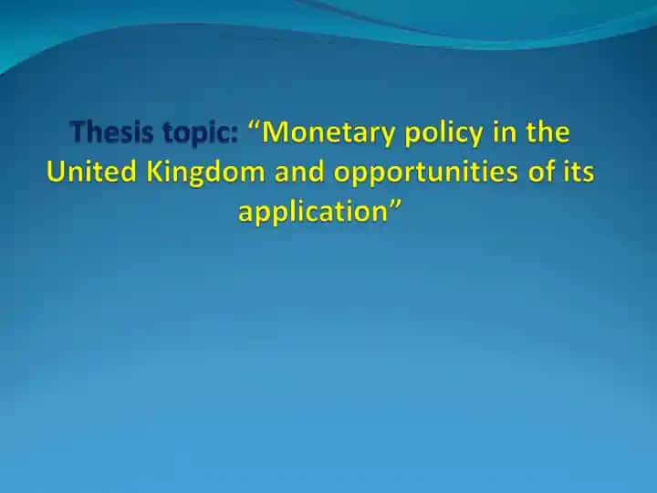 Monetary Policy in the United Kingdom
