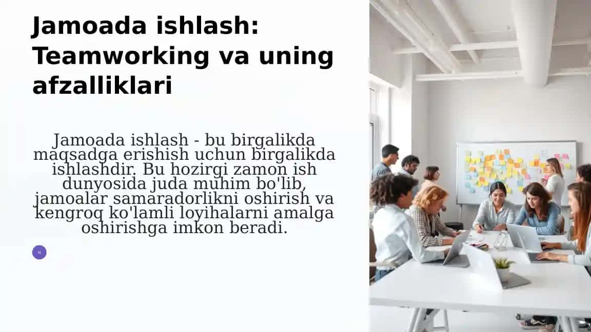 Jamoada ishlash: Teamworking va uning afzalliklari