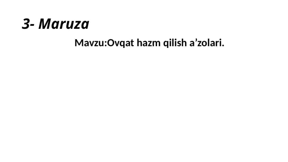 Ovqat hazm qilish asoslari