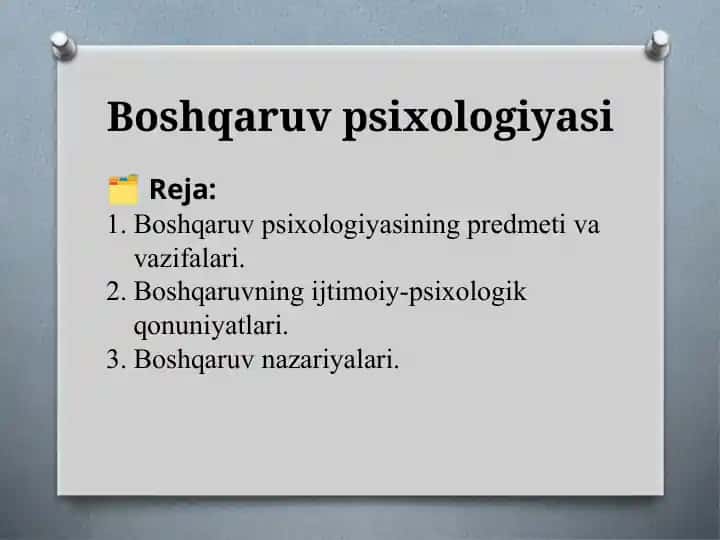 Boshqaruv psixologiyasi