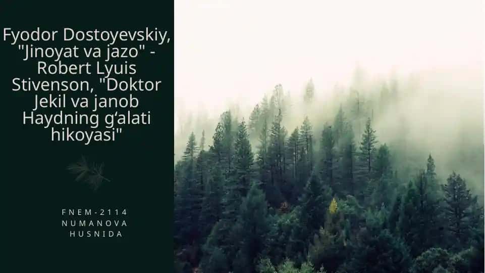 "Jinoyatvajazo" - "Doktor Jekil va Janob Haydning g‘alati hikoyasi"