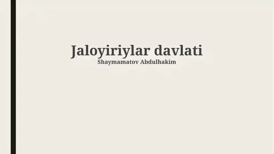 Jaloyiriylar davlati