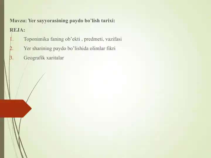 Yer sayyorasining paydo bo’lish tarixi