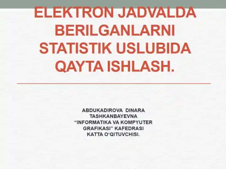 INFORMATIKA VA KOMPYUTER GRAFIKASI