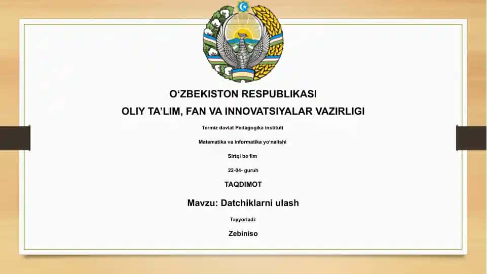 Datchiklarni ulash