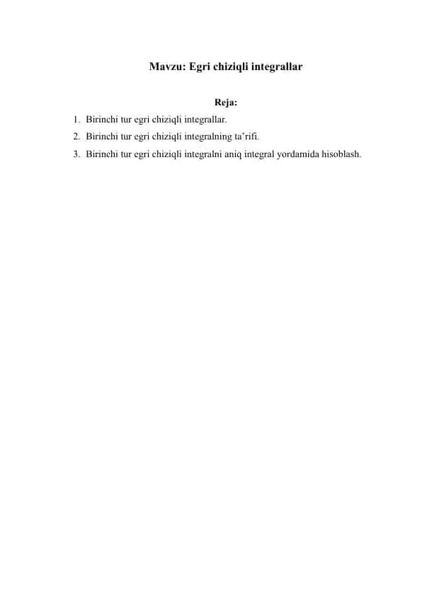 Egri chiziqli integrallar