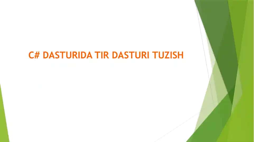 C# dasturida tir dasturi tuzish