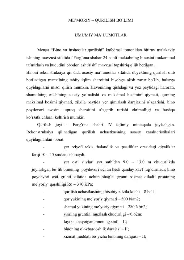 Bino va inshootlar qurilishi
