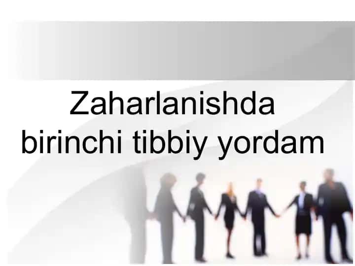 Zaharlanishda Birinchi Tibbiy Yordam