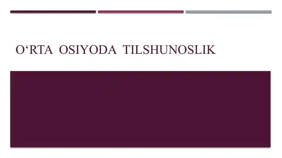 O‘rta Osiyoda Tilshunoslik