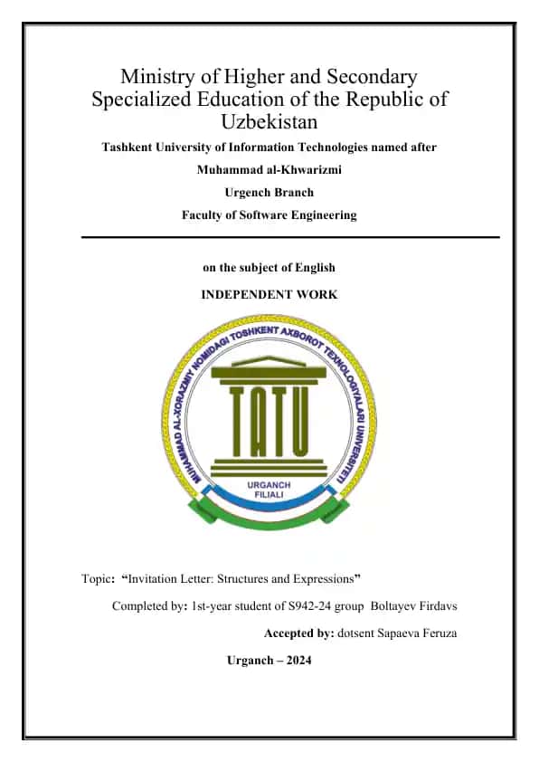Invitation Letter: Structures and Expressions