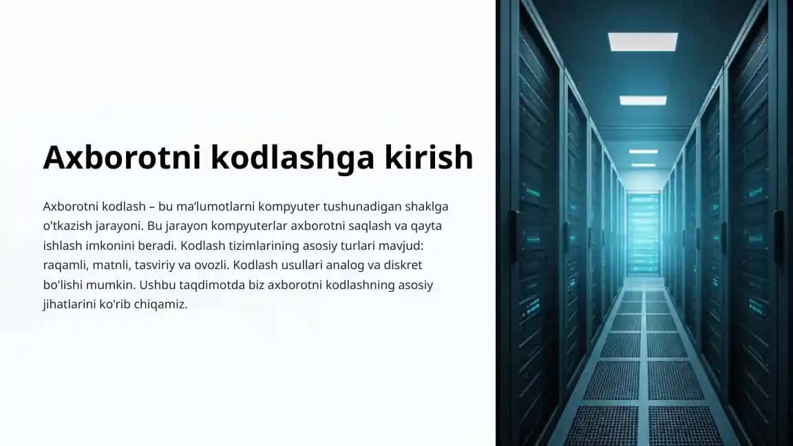 Raqamli kodlash tizimlari