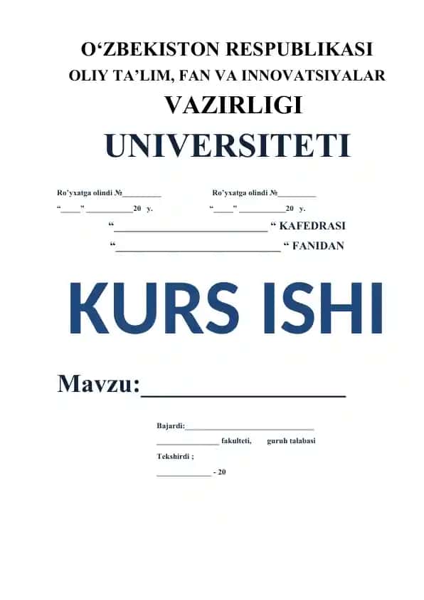Kurs ishi: Boshlang‘ich sinflarda o‘qish savodxonligi darslarida lirik she’r o‘tish uslubiyati