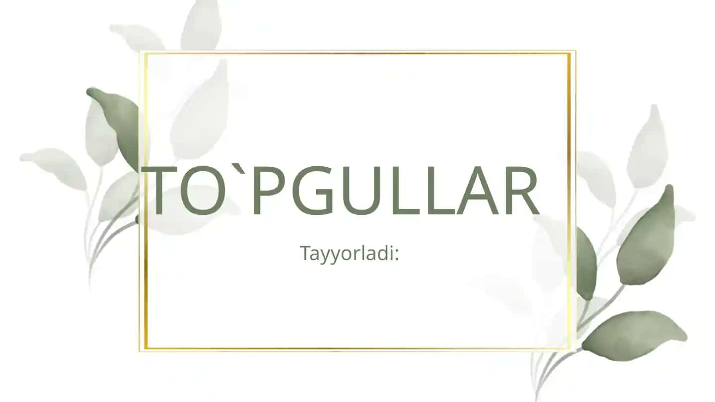 TO`PGULLAR