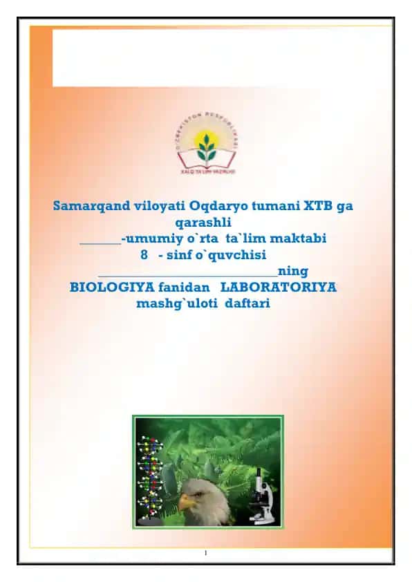 Biologiya laboratoriya mashg'uloti daftari