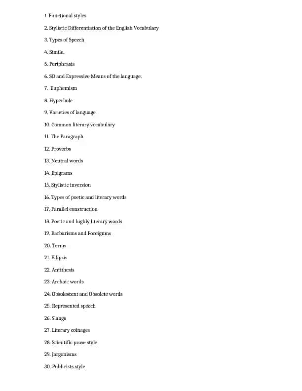 Stylistic Differentiation of the English Vocabulary