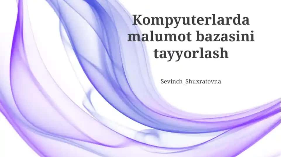 Ma'lumotlar bazasi boshqaruv tizimlari