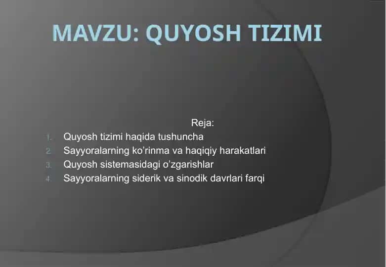 Quyosh tizimi