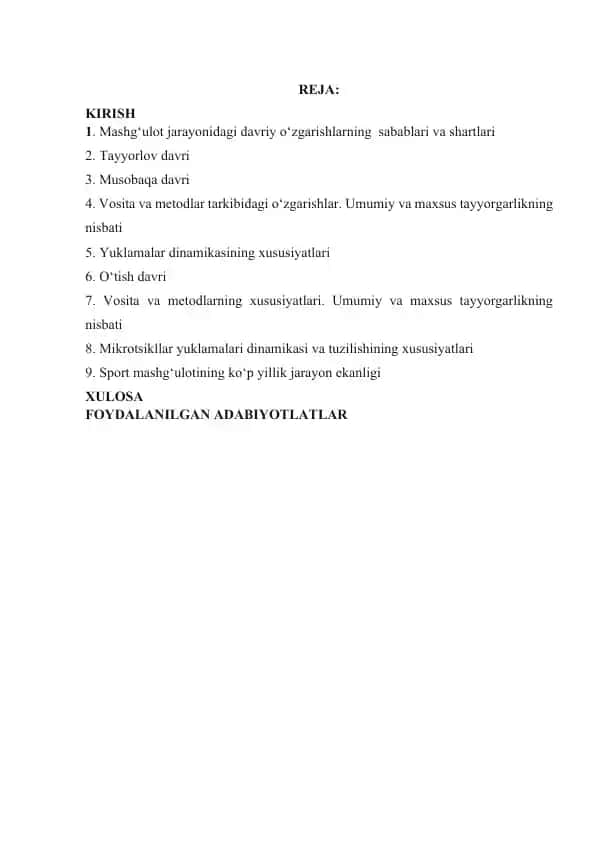 Tiklash vositalari sport mashg‘ulotlarida