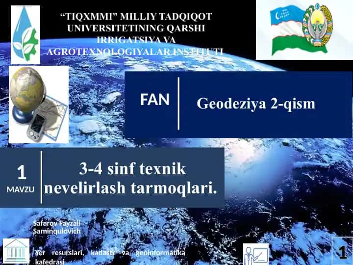 TOSHKENT IRRIGATSIYA VA QISHLOQ XO'ALIGINI MEXANIZATSIYALASH