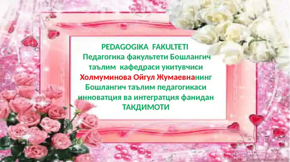 Boşlang'ich Ta'lim Pedagogikasi
