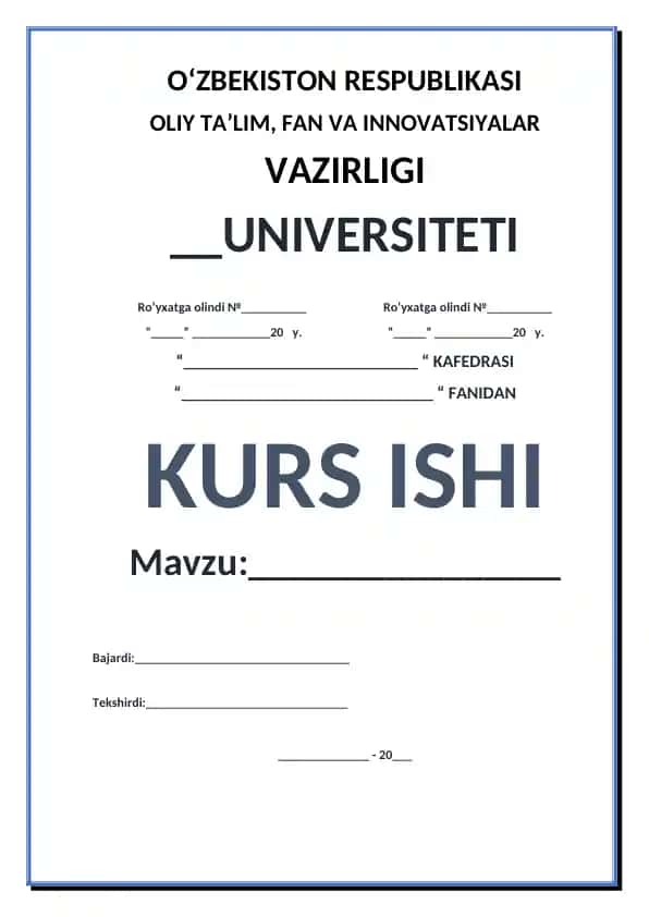 Axborot xizmati faoliyati haqida kurs ishi