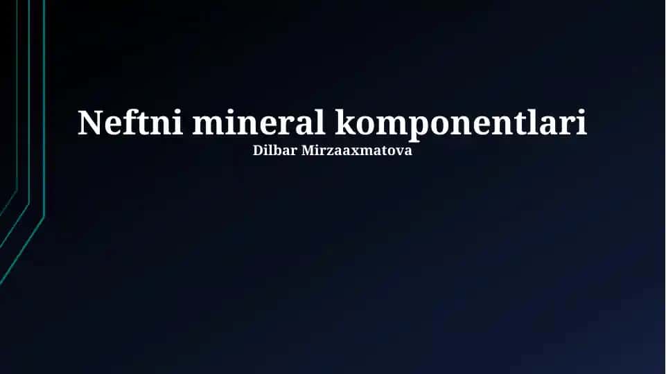 Neftni mineral komponentlari