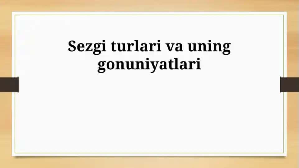 Intuitsiya turlari va uning gonuniyatlari