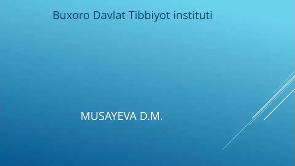 MARKAZIY NERV SISTEMASIGA TA'SIR ETUVCHI DORI VOSITALAR
