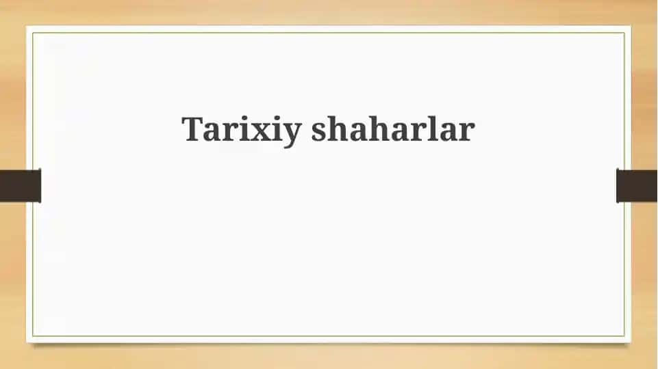 Tarixiy shaharlar