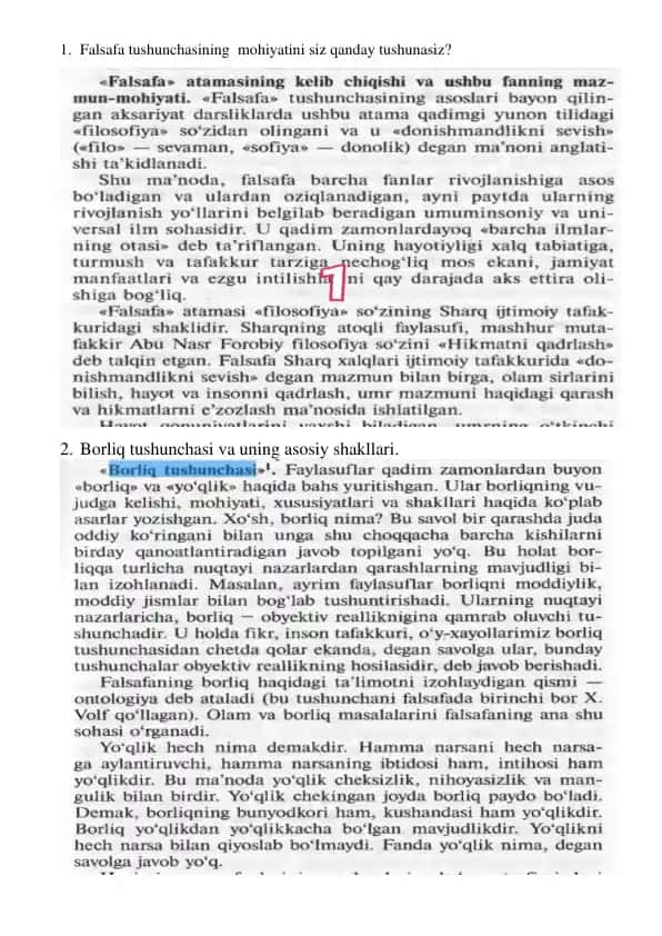 Falsafa tushunchalari