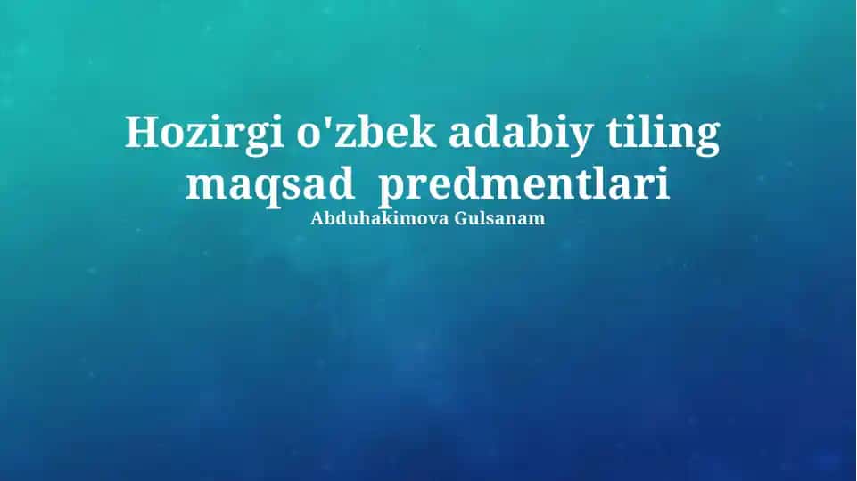 Til tozaligi va boyitilishi