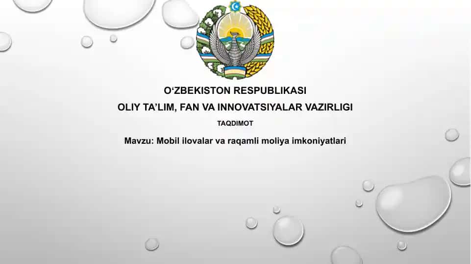 Mobililovalar va raqamli moliya imkoniyatlari