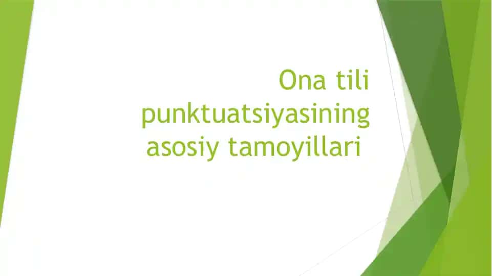 Ona tili punktuatsiyasining asosiy tamoyillari