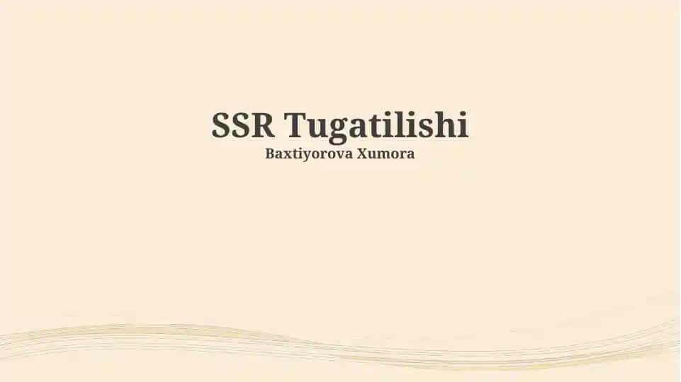 SSR Tugatilishi